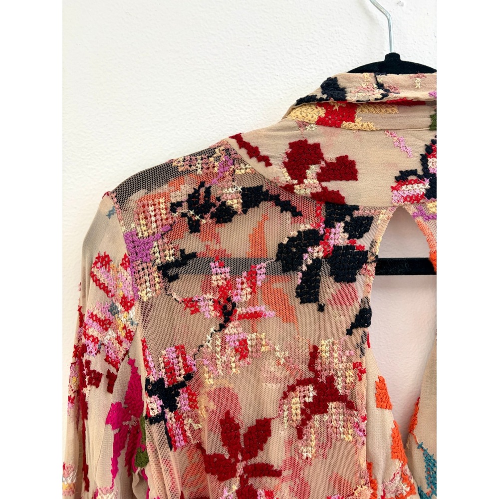 Vintage Dries Van Noten Size 40 S Floral Embroidered Mesh Jacket Archival 2000s - Picture 5 of 8
